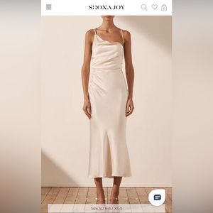 Shona Joy La Lune Asymmetrical Bias Cowl Midi Dress